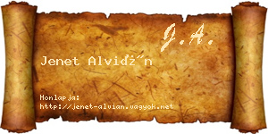 Jenet Alvián névjegykártya